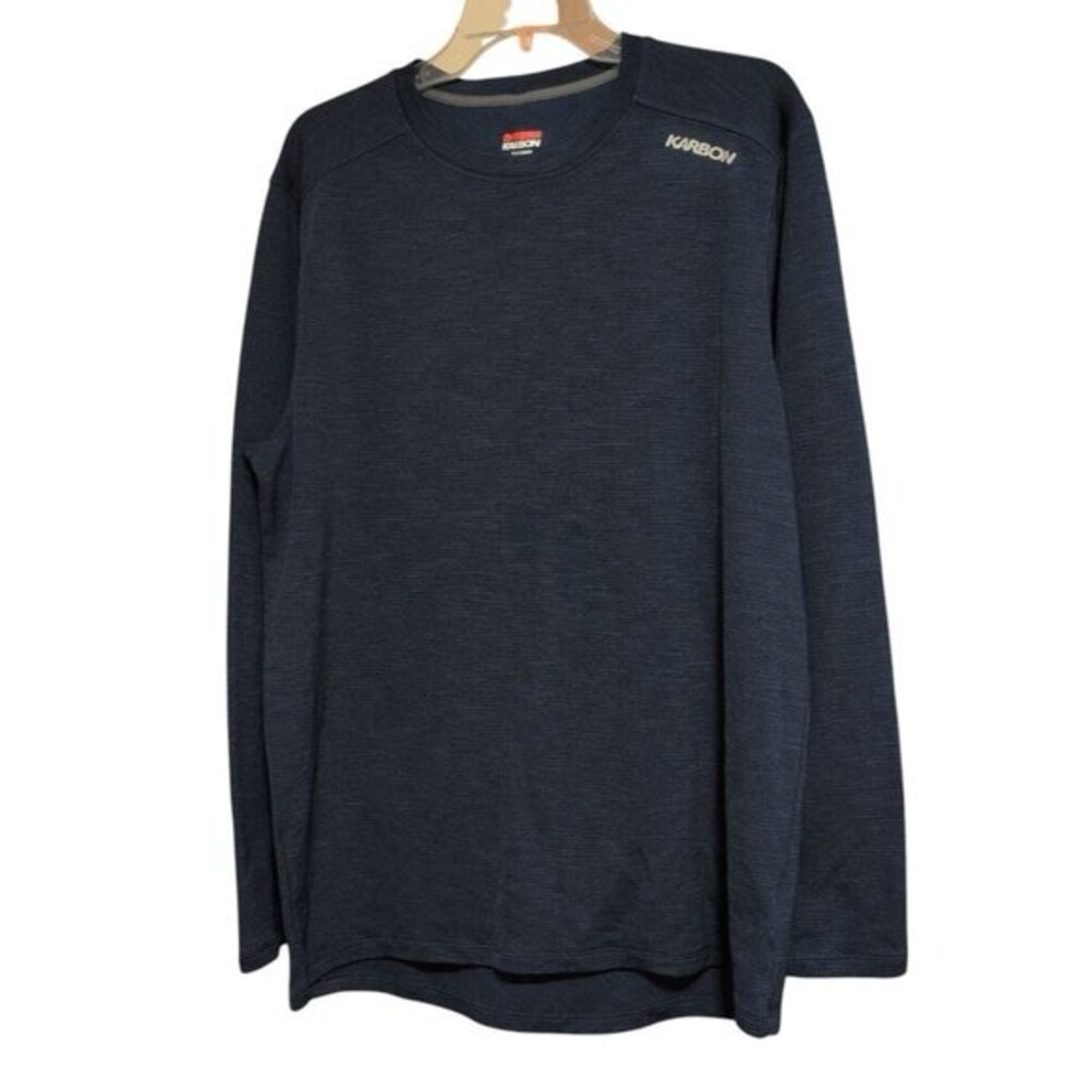KARBON Tee Men s size XL Pull Over Navy Blue Long Sleeve Base Layer Out Doors